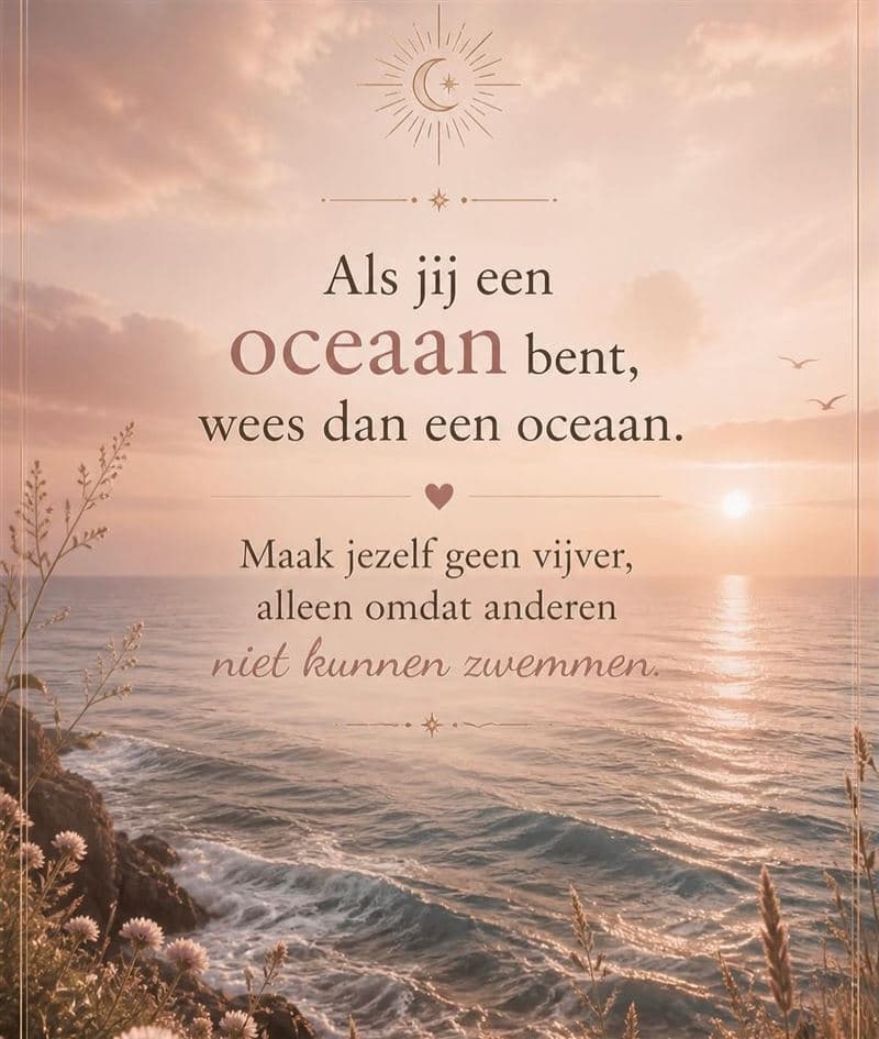 Spreuk: als jij een oceaan bent, wees dan een oceaan